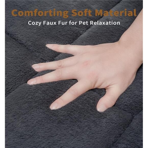 Washable Dog Bed for Size Dogs, Reversible Foam Floor Dog Mat, 35*23, - Picture 4 of 7